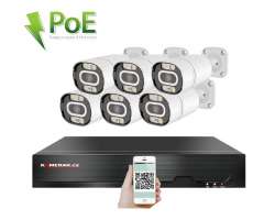 PoE IP 6 kamerov set XM-603B 4MPx, mikrofon, CZ menu - 11390 K