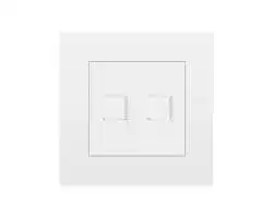 SRAN Zásuvka 2xRJ45 v rámečku, plast bílý - 78 Kč