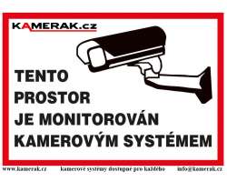 samolepka 10*15cm "tento prostor je monitorován kamerovým systémem" - 14 Kč
