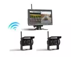 Wifi parkovací set TRUCK A4008, 2x 18LED kamera s LCD 7" splitscreen monitorem - 3480 Kč