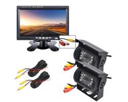 Parkovac systm TRUCK, 2ks R0030P 18IR LED AV CINCH kamery s 7" LCD displejem na palubku - 3042 K