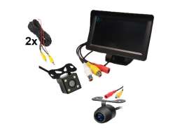 Parkovací set LCD 4,3" + kamera 4 LED + přední kamera - 1348 Kč