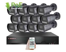 PoE IP 12 kamerový set XM-1210B 4MPx, mikrofon, CZ menu - 25590 Kč