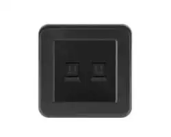 UNIC Zásuvka 2xRJ45 cat5 v rámečku, plast černý - 94 Kč