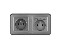 UNIC Elektrick zsuvka 2x230V+USB+USB C 5V/2,1A plast ed v rmeku 153mm - 297 K