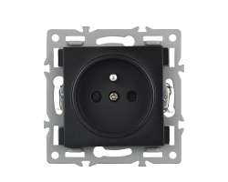 UNIC modul zásuvka MDZ230V 16A  černá do rámečku 82mm - 58 Kč
