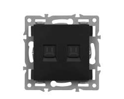 UNIC modul zsuvka MDZ2RJ45CAT6A Zsuvka 2xRJ45 cat6a stnn, ern pro rmeek 82mm - 248 K