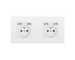 SRAN Elektrick zsuvka 2x230V+4xUSB 5V/2.1A plast bl vetn rmeku - 355 K