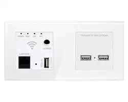 SRAN Zásuvka 2xUSB 5V/2,1A + WiFi socket v rámečku, sklo bílé - 671 Kč