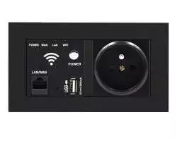 SRAN zásuvka WiFi socket + zásuvka 230V 16A v rámečku, plast černý - 624 Kč