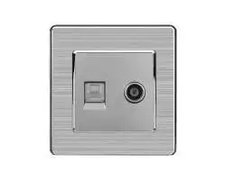 SRAN Zásuvka RJ45+TV v rámečku nerez ocel - 78 Kč