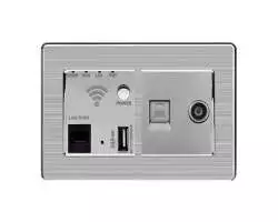 SRAN Zásuvka RJ45+TV + WiFi socket v rámečku, nerez ocel - 644 Kč