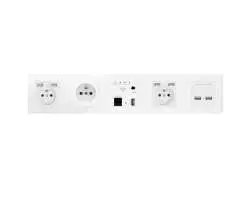 SRAN Elektrická pětizásuvka WiFi socket, 230V+2*USB 5V/2,1A a USB v rámečku 420mm, plast bílý - 1027 Kč