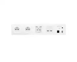 SRAN Elektrická pětizásuvka WiFi socket, 230V+2*USB 5V/2,1A a USB v rámečku 420mm, plast bílý - 880 Kč