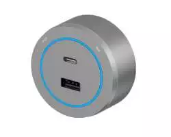 VoltLine zásuvkový modul USB+USB-C šedý (68x30mm) pro nástěnné lišty - 289 Kč
