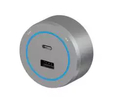 VoltLine zásuvkový modul USB+USB-C šedý (68x30mm) pro nástěnné lišty - 289 Kč