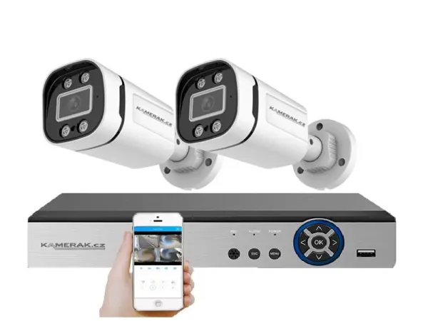 2 kamerovy ahd set wn2-59a 2mpx 1080p, h.265, cz menu