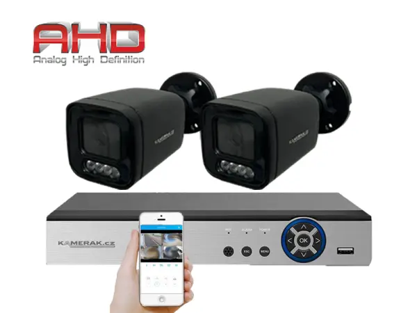 2 kamerov� AHD set HE2-56E 5Mpx 1920p, H.265, CZ menu