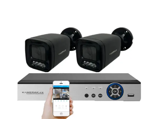 2 kamerov� AHD set HE2-56E 5Mpx 1920p, H.265, CZ menu