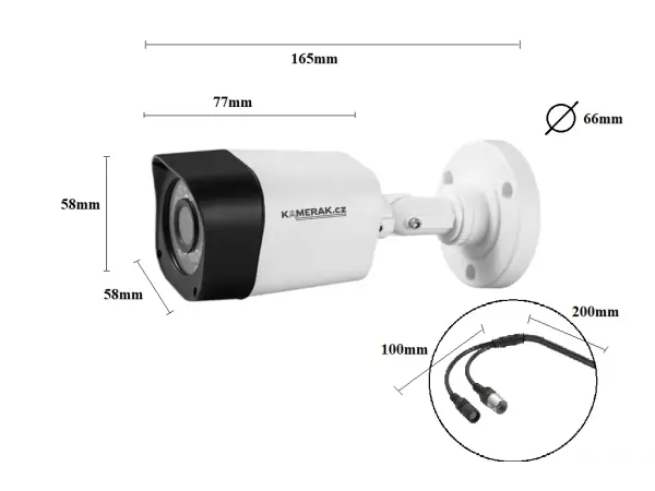 3 kamerový set AHD WN3-50A 2Mpx 1080p, H.265, CZ menu