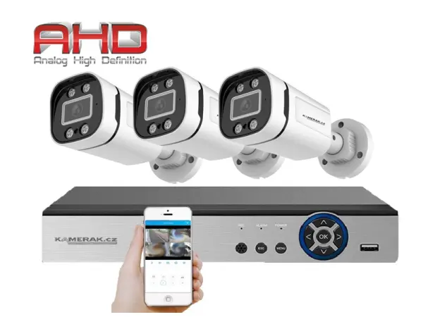 3 kamerov� AHD set WN3-59A 2Mpx 1080p, H.265, CZ menu