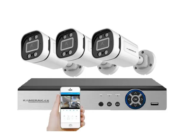 3 kamerov� AHD set WN3-59A 2Mpx 1080p, H.265, CZ menu