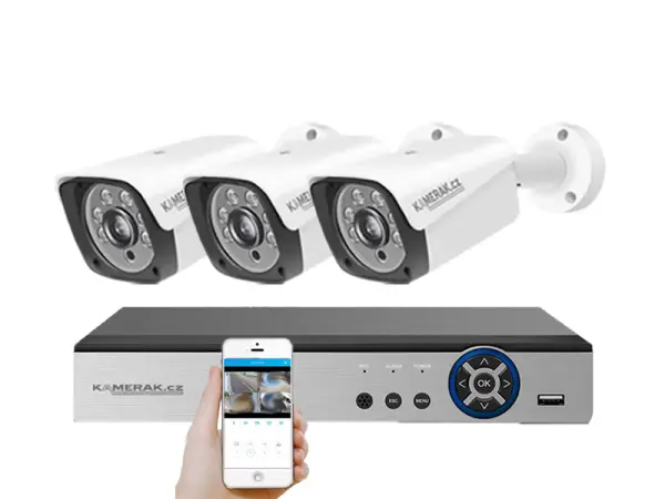 3 kamerov� AHD set HE3-60A 2Mpx 1080p, H.265, CZ menu