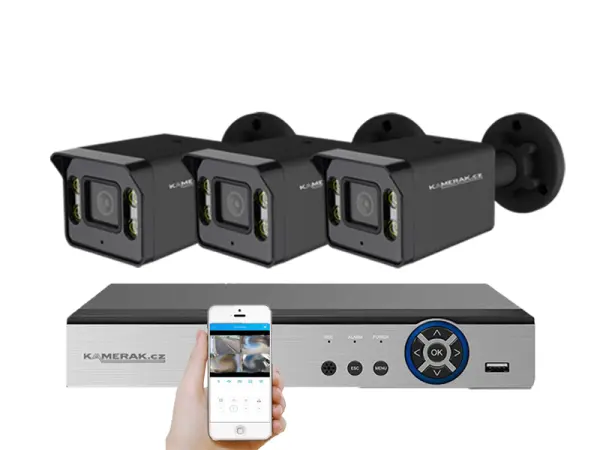 3 kamerov� AHD set HE3-57E 5Mpx 1920p, H.265, CZ menu