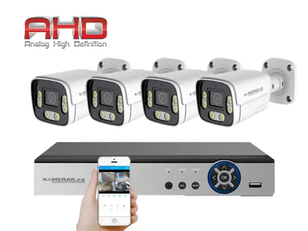 4 kamerov� AHD set HE4-54E 5Mpx 1920p, H.265, CZ menu