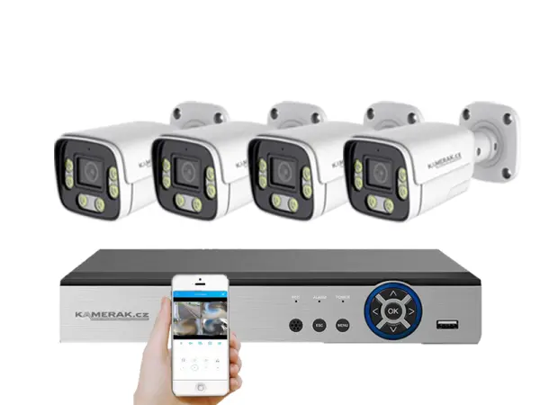 4 kamerov� AHD set HE4-54E 5Mpx 1920p, H.265, CZ menu