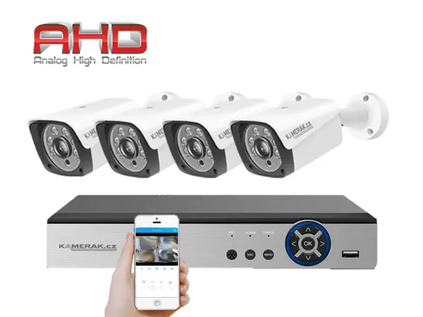 4 kamerov� AHD set HE4-55E 5Mpx 1920p, H.265, CZ menu
