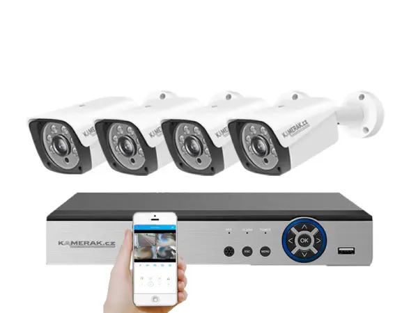 4 kamerov� AHD set HE4-55E 5Mpx 1920p, H.265, CZ menu