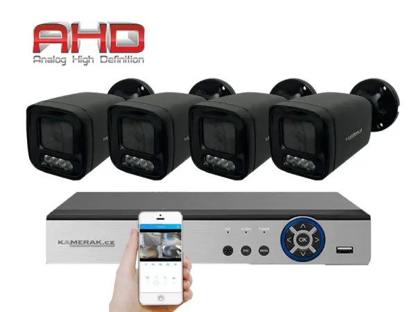 4 kamerov� AHD set HE4-56E 5Mpx 1920p, H.265, CZ menu