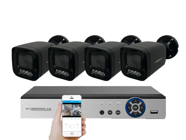 4 kamerov� AHD set HE4-56E 5Mpx 1920p, H.265, CZ menu