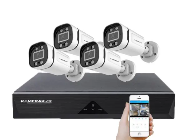 4 kamerov� AHD set WN4-59E s mic. 5Mpx 1920p, H.265, CZ menu