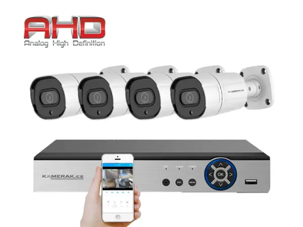 4 kamerov� AHD set HE4-63E 5Mpx 1920p, H.265, CZ menu