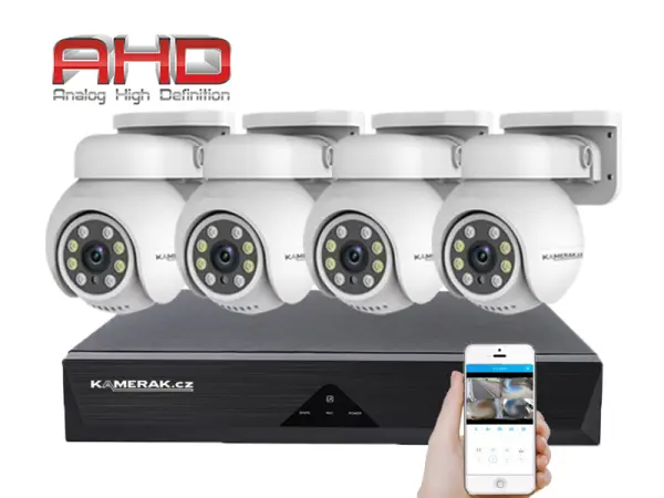 4 kamerov� AHD set PTZ4-80E 5Mpx 1920p, H.265, CZ menu