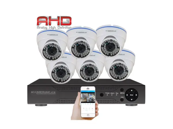 6 kamerovy set ahd wn6-51a-1080p 2mpx, cz menu