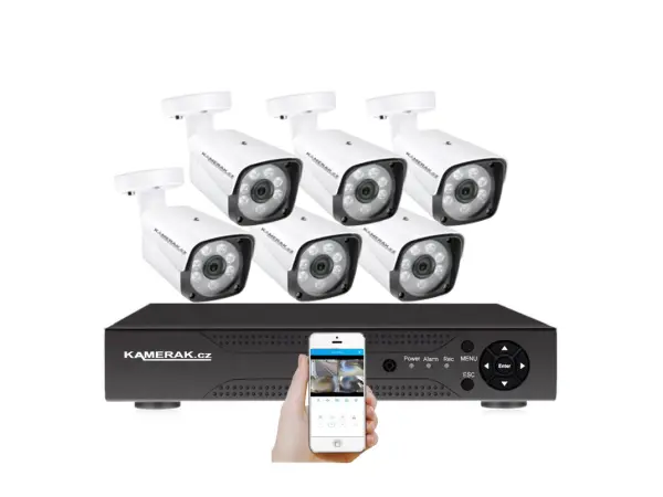 6 kamerový set AHD WN6-60A-1080p 2Mpx, CZ menu