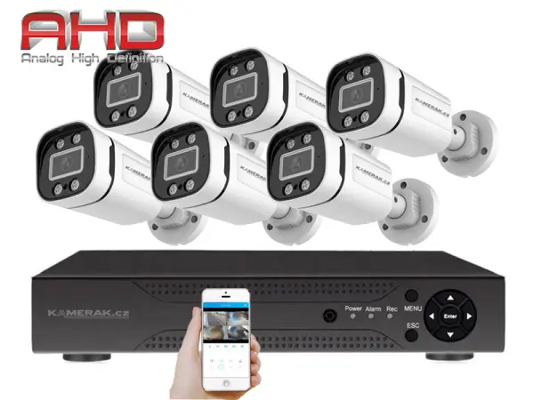 6 kamerov� AHD set WN6-59A 2Mpx 1080p, H.265, CZ menu