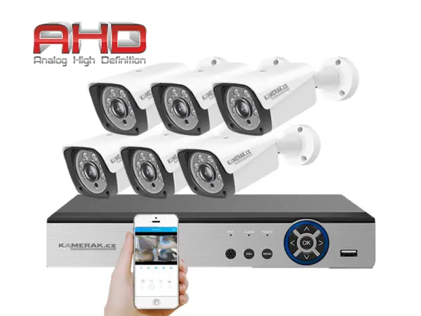 6 kamerov� AHD set HE6-55E 5Mpx 1920p, H.265, CZ menu