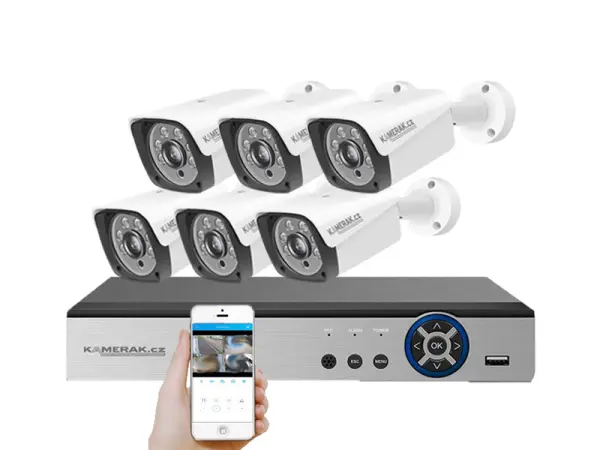 6 kamerov� AHD set HE6-55E 5Mpx 1920p, H.265, CZ menu