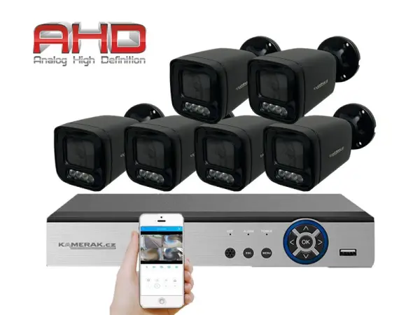 6 kamerov� AHD set HE6-56E 5Mpx 1920p, H.265, CZ menu