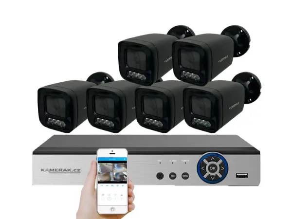 6 kamerovy ahd set he6-56e 5mpx 1920p, h.265, cz menu