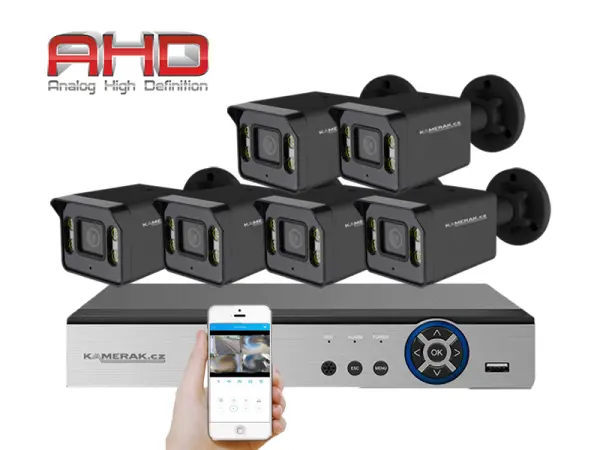 6 kamerovy ahd set he6-57e 5mpx 1920p, h.265, cz menu