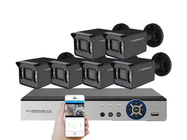 6 kamerový AHD set HE6-57E 5Mpx 1920p, H.265, CZ menu