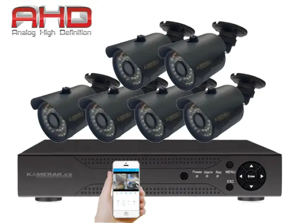 6 kamerovy ahd set wn6-58e s mic 5mpx 1920p, h.265, cz menu