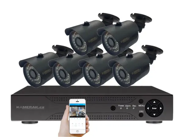 6 kamerovy ahd set wn6-58e s mic 5mpx 1920p, h.265, cz menu