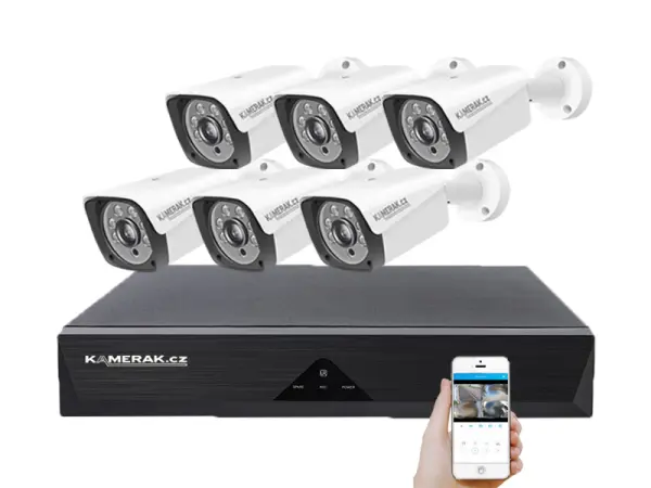 6 kamerovy ahd set wn6-60e 5mpx s mic., h.265, cz menu
