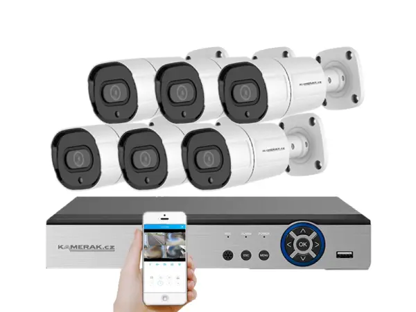 6 kamerovy ahd set he6-63e 5mpx 1920p, h.265, cz menu